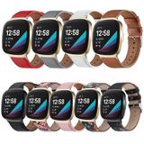Voor Fitbit Versa 4/Sense 2 Ronde Staart Lederen Horlogeband (Rood)