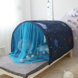 Children Home Bed Crawl Tunnel Game House Tent  Style:Blue with Mosquito Net