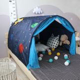 Children Home Bed Crawl Tunnel Game House Tent  Style:Blue with Mosquito Net