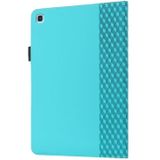 Voor Samsung Galaxy Tab A7 10.4 2020 T500 / T505 Rhombus Skin Feel Horizontal Flip Tablet Leren Case met kaartslots & houder (Blue Lake)