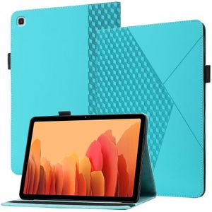 Voor Samsung Galaxy Tab A7 10.4 2020 T500 / T505 Rhombus Skin Feel Horizontal Flip Tablet Leren Case met kaartslots & houder (Blue Lake)