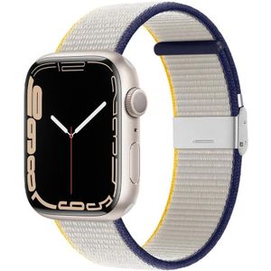 Metal Buckle Nylon Strap For Apple Watch Ultra 49mm / Series 8&7 45mm / SE 2&6&SE&5&4 44mm / 3&2&1 42mm(Sea Salt)