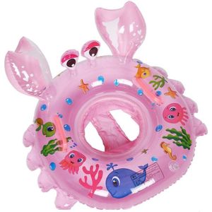 Crab Shape Baby Swimming Ring Sitting Ring Inflatable Float Ring(Pink)