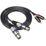 366156-15 2 RCA Male to 2 XLR 3 Pin Female Audio Cable  Length: 1.5m