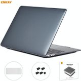 ENKAY 3 in 1 Crystal Laptop Protective Case + US Version TPU Keyboard Film + Anti-dust Plugs Set for MacBook Air 13.3 inch A2179 & A2337 (2020)(Black)