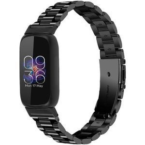 Voor Fitbit Inspire 3 drie kralen platte gesp roestvrijstalen horlogeband