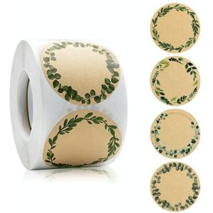 5 rollen kraftpapier bloem plant sticker geschenkverpakking decoratie sticker  maat: 5 0 cm (B-91-50)