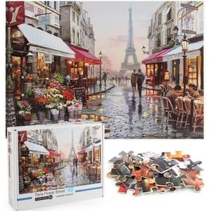 1000 stuks Volwassen Puzzels Scenic Spots Serie Pape Puzzle Toy (Flower Street)