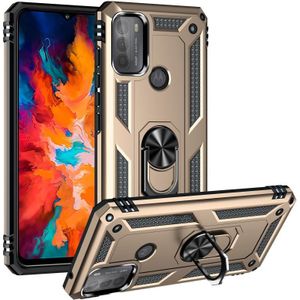 For Motorola Moto G50 Shockproof TPU + PC Protective Case with 360 Degree Rotating Holder(Gold)