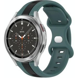Voor Samsung Galaxy Watch 4 Classic 46 mm 20 mm vlindergesp tweekleurige siliconen horlogeband (groen + zwart)