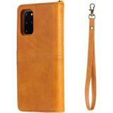 For Galaxy S20 Plus Multifunctional Detachable Magnetic Horizontal Flip Leather Case with Card Slots & Holder & Wallet(Brown)