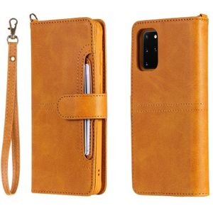 For Galaxy S20 Plus Multifunctional Detachable Magnetic Horizontal Flip Leather Case with Card Slots & Holder & Wallet(Brown)