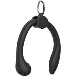 For AirPods 1 / 2 / AirPods Pro / Huawei FreeBuds 3 Wireless Earphones Silicone Anti-lost Lanyard Ear Hook(Black)