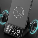 X7 Multifunctional Wireless Charging Bluetooth Speaker with Alarm Clock & Radio & Remote Control  Specification: EU Plug