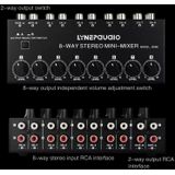 B066 Mini Stereo 8 Channel RCA Non Source Sound Passive Mixer  No Power Supply