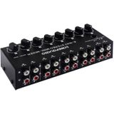 B066 Mini Stereo 8 Channel RCA Non Source Sound Passive Mixer  No Power Supply