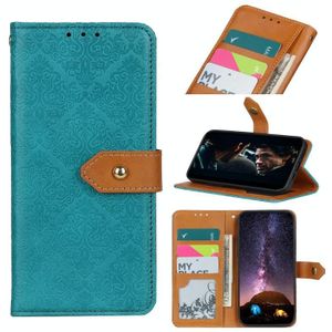 Voor Nokia 3.4 Europese bloemen reliëf koperen gesp horizontale flip pu lederen behuizing met houder & kaart slots & portemonnee & foto frame (blauw)