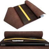 Universal Genuine Leather Business Laptop Tablet Bag  For 15.4 inch and Below Macbook  Samsung  Lenovo  Sony  DELL Alienware  CHUWI  ASUS  HP (Yellow)