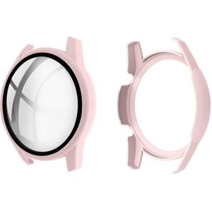Voor Huawei watch GT2 46MM olie geïnjecteerd PC Shell +9H Tempered Glass Film Integrated Protective Shell (Pink)