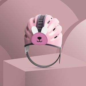 Zachte babyhelm veiligheidshoed peuter anti-botsing beschermende hoed voor babywandelen (roze konijn)