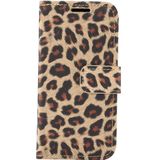 For iPhone 12 Leopard Print Pattern Horizontal Flip Leather Case with Card Slot and Holder(Brown)