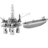3D Metal Assembly Model Train Drilling Cruise DIY Puzzel  Stijl: Olie boren en Cruise Set