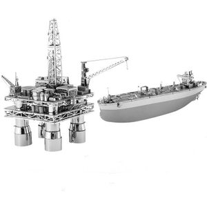 3D Metal Assembly Model Train Drilling Cruise DIY Puzzel  Stijl: Olie boren en Cruise Set