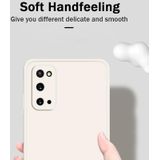 For Samsung Galaxy S20 Solid Color Imitation Liquid Silicone Straight Edge Dropproof Full Coverage Protective Case(White)