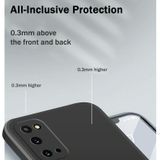 For Samsung Galaxy S20 Solid Color Imitation Liquid Silicone Straight Edge Dropproof Full Coverage Protective Case(White)