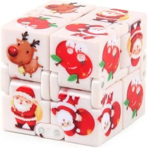3 stks Infinite Magic Cube Halloween & Christmas Theme Decompressie Pocket Cube Tweede Order Cube Toy (No.335k-2 Christmas White)