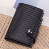 X-51 Automatically Pop-up Card Type Anti-magnetic RFID Anti-theft PU Leather Wallet with Card Slots(Carbon Fiber Black)