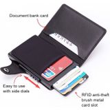 X-51 Automatically Pop-up Card Type Anti-magnetic RFID Anti-theft PU Leather Wallet with Card Slots(Carbon Fiber Black)