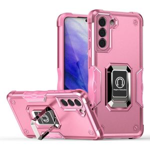Voor Samsung Galaxy S21 + 5G Ringhouder Antislip Armor Phone Case (Pink)