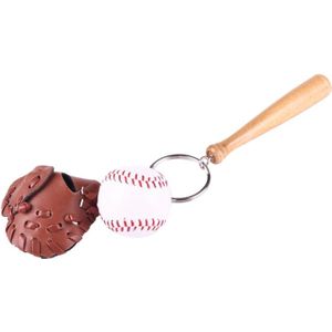 Sportieve Baseball & Bat & handschoenen sleutelhanger