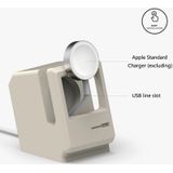 Retro Style Silica Gel Apple Watch Charging Dock Stand Holder Station(Grey)