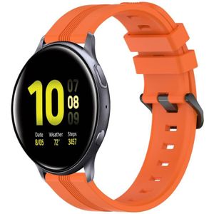 Voor Samsung Galaxy Watch Active 2 44 mm 20 mm concave gestreepte siliconen horlogeband