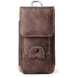 For  iPhone 8 & 7  & 6s & 6 Vertical Flip Retro Elephant Texture Leather Case / Waist Bag with Card Slots & Back Splint & Buckle & Earphone Hole(Coffee)
