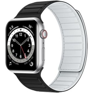 Magnetische siliconen horlogeband voor Apple Watch Ultra 49 mm (zwart wit)