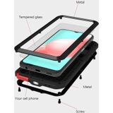 For Samsung Galaxy A32 5G LOVE MEI Metal Shockproof Waterproof Dustproof Protective Case with Glass(Red)