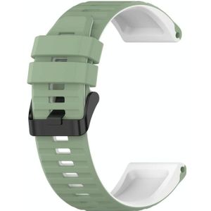 Voor Garmin Fenix 3 Sapphire 26mm Silicone Mixing Color Watch Strap (Light Green + White)