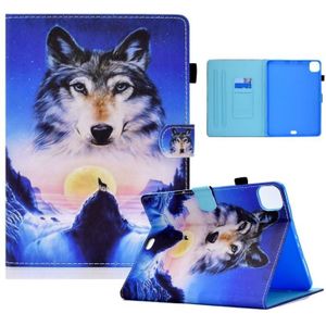 Colored Drawing Horizontal Flip Leather Case with Holder & Card Slots & Sleep / Wake-up Function For iPad Pro 11 inch (2020) / (2018) / iPad Air 4 10.9 inch (2020)(Wolf)