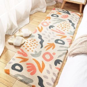 Home Bedroom Carpet Strip Room Bedside Lamb Cashmere Non-slip Mat  Size:40×120 cm(Love)
