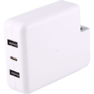 87W/61W USB-C / Type-C Power Adapter Fast Charging with 2m USB-C / Type-C Cable & Automatic Identification  Without Plug  For MacBook  iPhone  Galaxy  Huawei  Xiaomi  LG  HTC and Other Smart Phones  Rechargeable Devices(White)