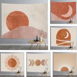 Thick Farbic Tapestry Exaggerated Abstract Style Home Decoration Hanging Background Covering Cloth  Size: 200x150cm(Sun Moon 01)
