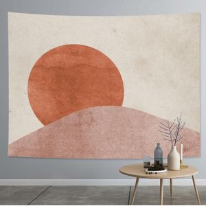 Thick Farbic Tapestry Exaggerated Abstract Style Home Decoration Hanging Background Covering Cloth  Size: 200x150cm(Sun Moon 01)