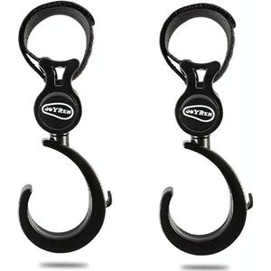 JOYREN 2 Sets Baby Stroller Non-Slip And Durable Hook(Black)