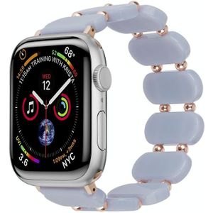 Voor Apple Watch Series 3 42 mm stretchhars horlogeband (blauwe oceaan)