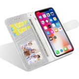 Glitter poeder vlinder lederen telefoonhoesje voor iPhone X