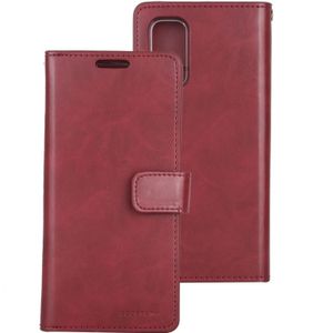 For Galaxy S20 Plus GOOSPERY Mansoor Series Crazy Horse Texture Horizontal Flip Leather Case With Bracket & Card Slot & Wallet(Wine Red)