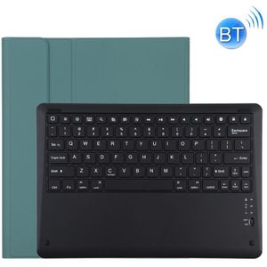 T129 Detachable Bluetooth Black Keyboard Microfiber Leather Protective Case for iPad Pro 12.9 inch (2020)  with Holder (Dark Green)